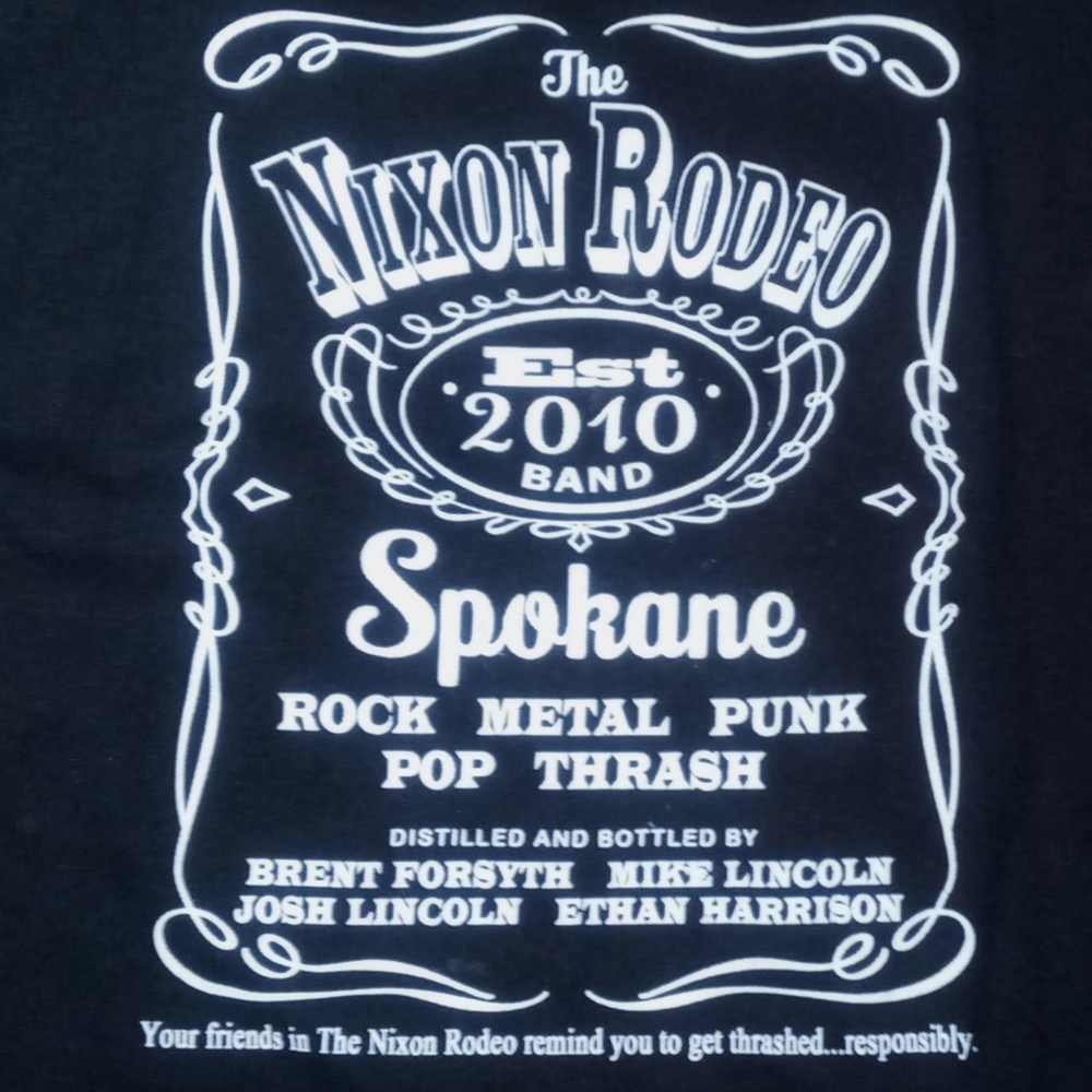 Nixon Rodeo Jack Daniels Logo Concert T Shirt Punk Metal Thrash View 3